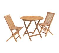 vidaXL Ensemble de Bistro de Jardin Pliable 3 Pièces Naturel