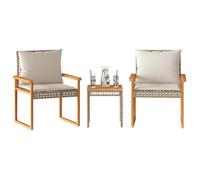 vidaXL Ensemble de Bistro et Coussins 3 pcs, Table et Chaises, Ensemble de Meubles de Jardin, Mobilier d'Extérieur, Mélange 365861