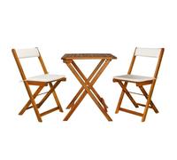 vidaXL Ensemble de bistro pliable 3 pièces en acacia solide avec coussins 44014