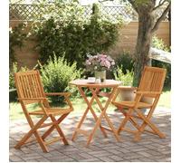 vidaXL Ensemble de bistro pliable 3 pièces en bois d'acacia solide pour jardin et balcon