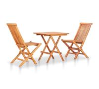 Vidaxl Ensemble De Bistro Pliable 3 Pcs Bois De Teck Solide