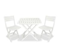 vidaXL Ensemble de bistro pliable 3 pcs Plastique Blanc 43581