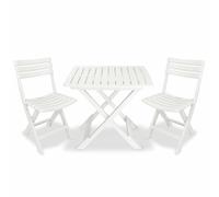 Ensemble de bistro pliable 3 pcs Plastique Blanc