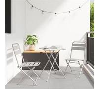 vidaXL Ensemble de Bistro Pliable 3 Pièces Beige en Acier 42002953 Beige