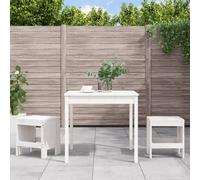 Vidaxl Ensemble De Bistrot De Jardin 3 Pcs Blanc Bois De Pin Massif