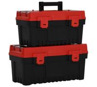 vidaXL Ensemble de boîte à outils 2 pcs Noir et rouge Polypropylène