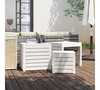 vidaXL Ensemble de boîtes de jardin 3 pcs blanc bois de pin massif823956 Blanc G