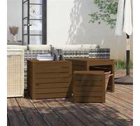 vidaXL Ensemble de boîtes de jardin 3 pcs marron miel bois pin massif 823958 Marron G