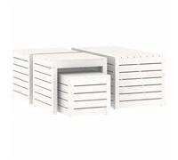 Vidaxl Ensemble De Boîtes De Jardin 4 Pcs Blanc Bois De Pin Massif