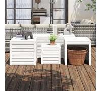 vidaXL Ensemble de boîtes de jardin 4 pcs blanc bois de pin massif3154667 Blanc G