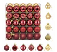 vidaXL Ensemble de Boules de Noël 100 pc Or et Rouge Bordeaux 4 cm