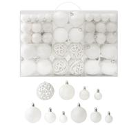 Ensemble de Boules de Noël 100 pcs Blanc Décoration d'Arbre Ornement vidaXL