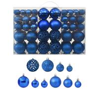 vidaXL Ensemble de boules de Noël 100 pcs Bleu