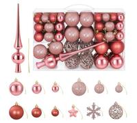 vidaXL Ensemble de Boules de Noël 111 pc Rose 6 cm Polystyrène