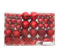 vidaXL Ensemble de boules de Noël 111 pièces rouge polystyrène Rouge