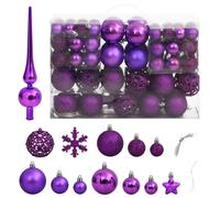 vidaXL Ensemble de boules de Noël 111 pièces violet polystyrène
