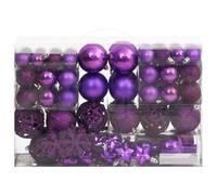 vidaXL Ensemble de Boules de Noël 111 pièces Violet polystyrène, Boule de Sapin de Noël, décoration de Noël à Suspendre, décoration de Noël