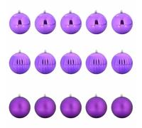 vidaXL Ensemble de Boules de Noël 15 pcs Lilas, Déco Salon, Boules de Noël Traditionnelles, Ornements Modernes, Arbre de Fête, Décorations Élégantes de Saison