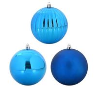 vidaXL Ensemble de Boules de Noël 3 pcs Bleu Plastique, Salon, Ornements de Noël Traditionnels, Boules de Sapin, déco Moderne, décorations festives élégantes