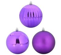 vidaXL Ensemble de Boules de Noël 3 pcs Lilas, Déco Salon, Boules de Noël Traditionnelles, Ornements Modernes, Arbre de Fête, Décorations Élégantes de Saison