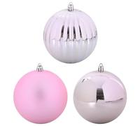 vidaXL Ensemble de Boules de Noël 3 pcs Rose, Déco Salon, Boules de Noël Traditionnelles, Ornements Modernes, Arbre de Fête, Décorations Élégantes de Saison