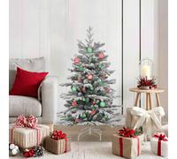 vidaXL Ensemble de Boules de Noël 40 pcs Rouge et Vert, Boules de Noël élégantes, Modernes, décorations durables, Ornements raffinés pour Sapin, Style Minimaliste