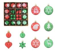 vidaXL Ensemble de Boules de Noël 40 pcs Rouge et Vert, Boules de Noël élégantes, Modernes, décorations durables, Ornements raffinés pour Sapin, Style Minimaliste