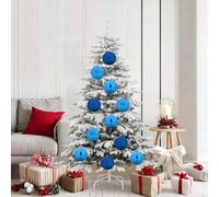 vidaXL Ensemble de Boules de Noël 9 pcs Bleu, Déco Salon, Boules de Noël Traditionnelles, Ornements Modernes, Arbre de Fête, Décorations Élégantes de Saison