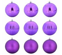 vidaXL Ensemble de Boules de Noël 9 pcs Lilas, Déco Salon, Boules de Noël Traditionnelles, Ornements Modernes, Arbre de Fête, Décorations Élégantes de Saison