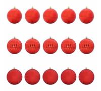 vidaXL Ensemble de Boules de Noël XL 15 pcs Rouge Plastique, Salon, Ornements de Noël Traditionnels, Boules de Sapin, déco Moderne, décorations festives élégantes