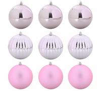 vidaXL Ensemble de Boules de Noël 9 pcs Rose, Déco Salon, Boules de Noël Traditionnelles, Ornements Modernes, Arbre de Fête, Décorations Élégantes de Saison