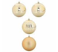 vidaXL Ensemble de boules de Noël 4 pièces Doré Plastique – Ornements de sapin modernes