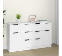 vidaXL Ensemble de buffets 3 pcs Blanc Bois d'ingénierie 3115820