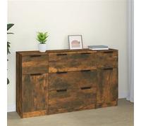 Vidaxl Ensemble De Buffets 3 Pcs Chêne Fumé Bois D'ingénierie Marron