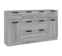Vidaxl Ensemble De Buffets 3 Pcs Sonoma Gris Bois D'ingénierie Marron