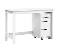 vidaXL Ensemble de bureau et armoire à roulettes Moss 2 pièces Blanc