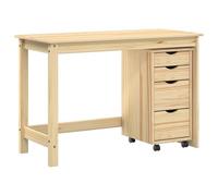 vidaXL Ensemble de bureau et armoire à roulettes Moss 2 pièces marron