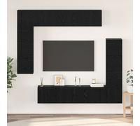 vidaXL Ensemble de Cabinet TV 8 pcs Chêne Noir 80 x 30 x 30 cm