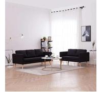 Ensemble De Canapé 2 Pcs Tissu Noir Noir