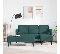 Vidaxl Ensemble De Canapé 2 Pièces Avec Coussins En Tissu Vert Foncé Vert