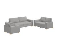 vidaXL Ensemble de canapé 3 pièces avec Coussins en Tissu Gris Nuage