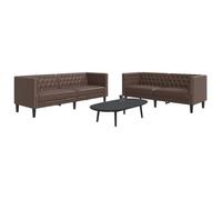 vidaXL Ensemble de canapé Chesterfield 2 pcs Marron Similicuir, canapé, siège de canapé, canapé Relax, canapé Confort, Fauteuil TV