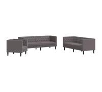 vidaXL Ensemble de canapé Chesterfield 2 pièces noir similicuir