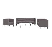 vidaXL Ensemble de canapé Chesterfield 2 pièces noir similicuir