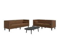vidaXL Ensemble de canapé Chesterfield et traversins 2 pcs marron, canapé, siège de canapé, canapé relax, canapé confort, 3209300