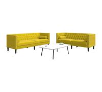 Vidaxl Ensemble De Canapé Chesterfield Et Traversins 2 Pcs Velours