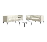 vidaXL Ensemble de canapé Chesterfield et traversins 2pcs velours