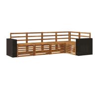 vidaXL Ensemble de canapé d'angle 5 pcs Naturel Bois d'Acacia Massif