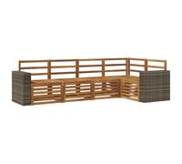 vidaXL Ensemble de canapé d'angle 5 pcs Naturel Bois d'Acacia Massif, Canapé d'angle de Jardin, mobilier extérieur Tendance, Set de Salon résistant, sièges Confortables pour la terrasse