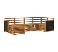 vidaXL Ensemble de canapé d'angle 5 pcs Naturel Bois d'Acacia Massif, Canapé d'extérieur, Salon Moderne, mobilier de Jardin, Relaxation sur terrasse assurée